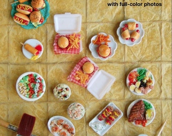 Tutoriais em miniatura - BOXED SET A Como esculpir alimentos em miniatura e doces para casas de bonecas - Cinco e-books tutoriais