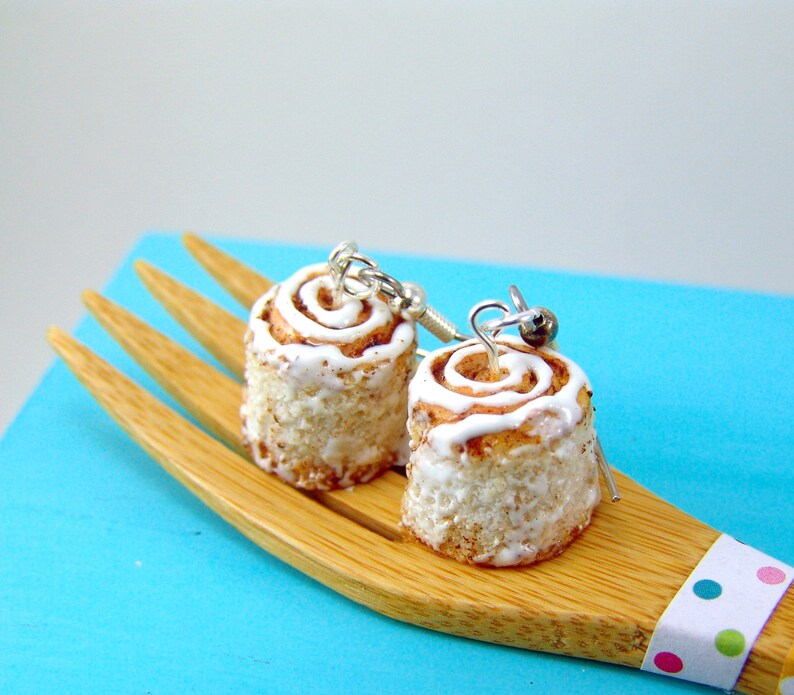 Food Jewelry // Cinnamon Roll Earrings // Cinnamon Bun Jewelry Etsy