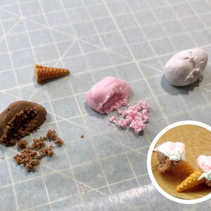 Neapolitan Ice Cream Earrings : Handmade Miniature Food Earrings image 2
