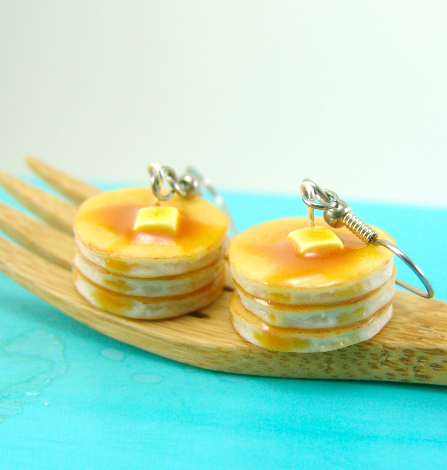 Food Earrings // Buttermilk Pancake Earrings // MADE TO ORDER // Breakfast Jewelry