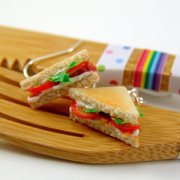 Sandwich Earrings  BLT Earrings Food Jewelry - Food Earrings Miniature Food READY to SHIP