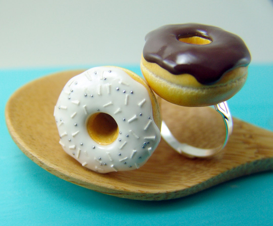 Food Ring // Donut Ring Chocolate or Vanilla Bean // Adjustable