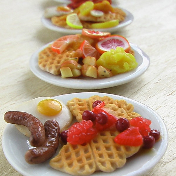 1:12 Scale Miniature Mold // Flexible Silicone Waffle Mold // Dollhouse Food Mold // Gaufre miniature