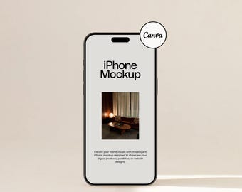 Aesthetic CANVA iPhone Mockup, Digitale Produktmockups, iPhone Mockup, Smartphone Mockup, Minimale Ästhetik