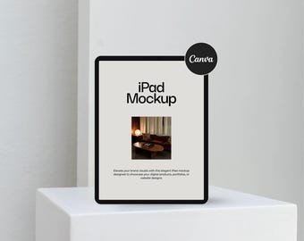 Estetisk CANVA iPad-mockup, digitala produktmockups, iPad-mockup, surfplattemockup, minimalistisk estetik