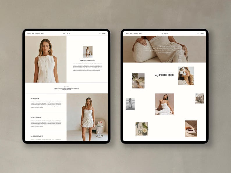 Squarespace Template for Photographers, Coaches, Marketing Agencies | Portfolio & Blog Design | Luxury Website Theme
