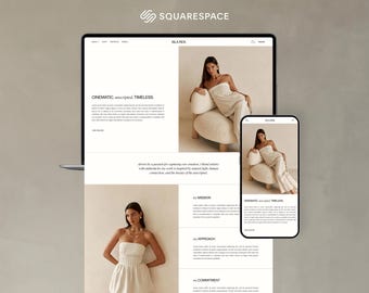 Squarespace Template for Photographers, Coaches, Marketing Agencies | Portfolio & Blog Design | Luxury Website Theme