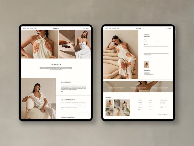 Squarespace Template for Photographers, Coaches, Marketing Agencies | Portfolio & Blog Design | Luxury Website Theme