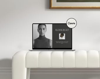 Aesthetic CANVA MacBook Mockup, Digitale Produktmockups, MacBook Mockup, Laptop Mockup, Minimale Ästhetik