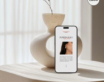 Mockup estético para iPhone em CANVA, Mockups de produtos digitais, Mockup de iPhone, Mockup de smartphone, Estética minimalista