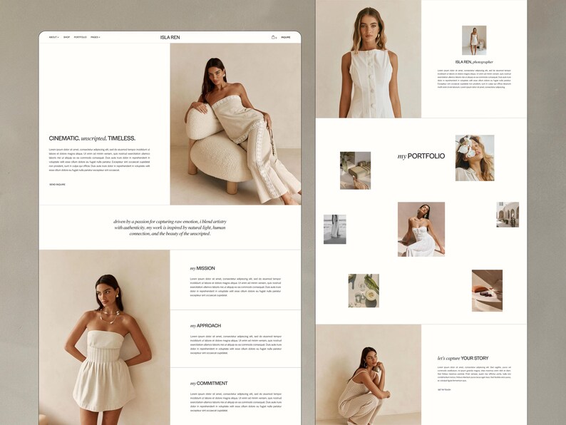 Squarespace Template for Photographers, Coaches, Marketing Agencies | Portfolio & Blog Design | Luxury Website Theme