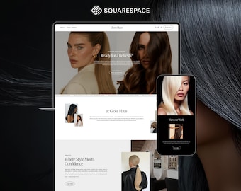 Modèle carré de luxe pour site Web de salon de coiffure, site Web de coiffeur, salon de manucure et salon de beauté | Thème de boutique minimaliste pour les services
