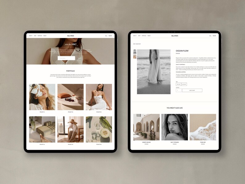 Squarespace Template for Photographers, Coaches, Marketing Agencies | Portfolio & Blog Design | Luxury Website Theme