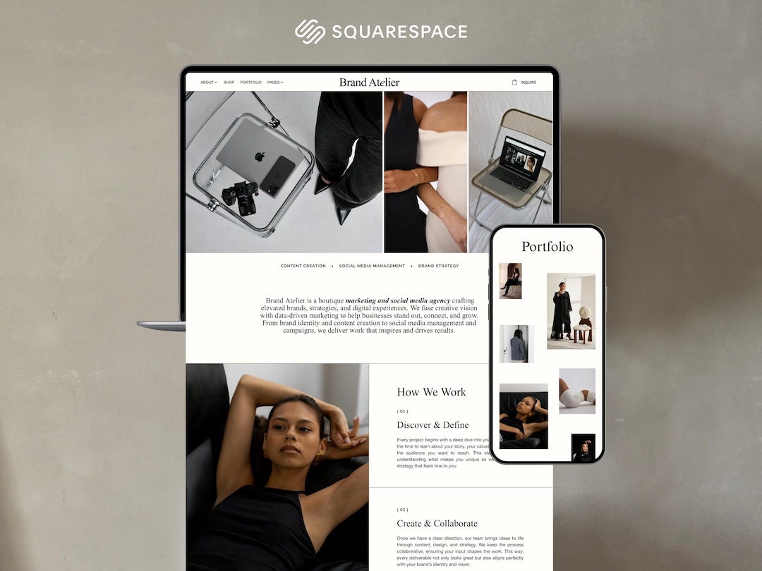 Squarespace Website Template for Marketing Agency | Creative Studio ...