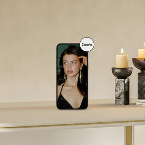 Aesthetic CANVA iPhone Mockup, Digital Product Mockups, iPhone Mockup, Smartphone Mockup, Minimal Aesthetic, iPhone 037