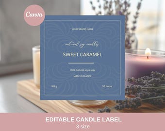 Editable Modern Candle Label Template, DIY Brand Label (Canva)