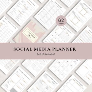 Social Media Planner Printable,  Content Planner , Instagram Plan, Marketing Strategy , Instant Download, Business Planner Printable