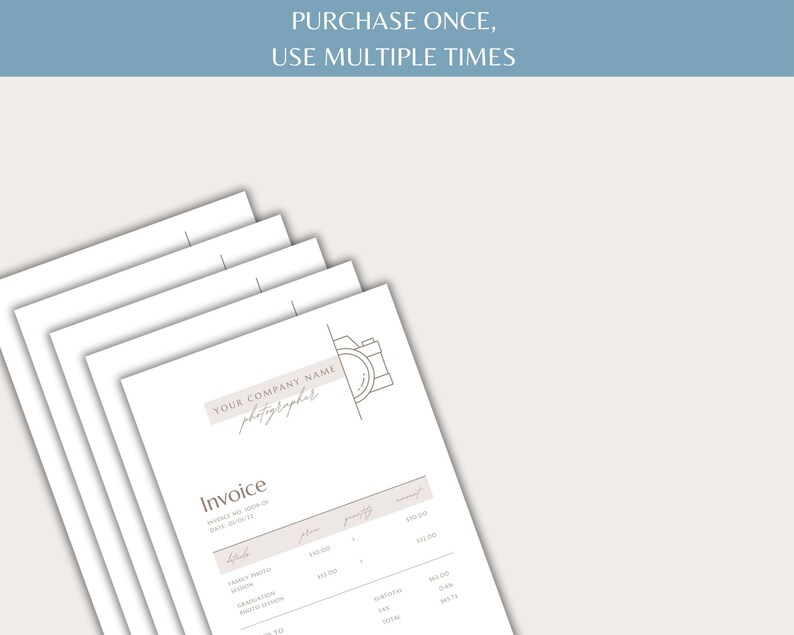 Photography Invoice Template Canva , Minimal Photographer Invoice ...