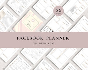 Facebook Planner, Digital Social Media Content Calendar, Facebook Post , Planner for Creators & Small Business, Printable