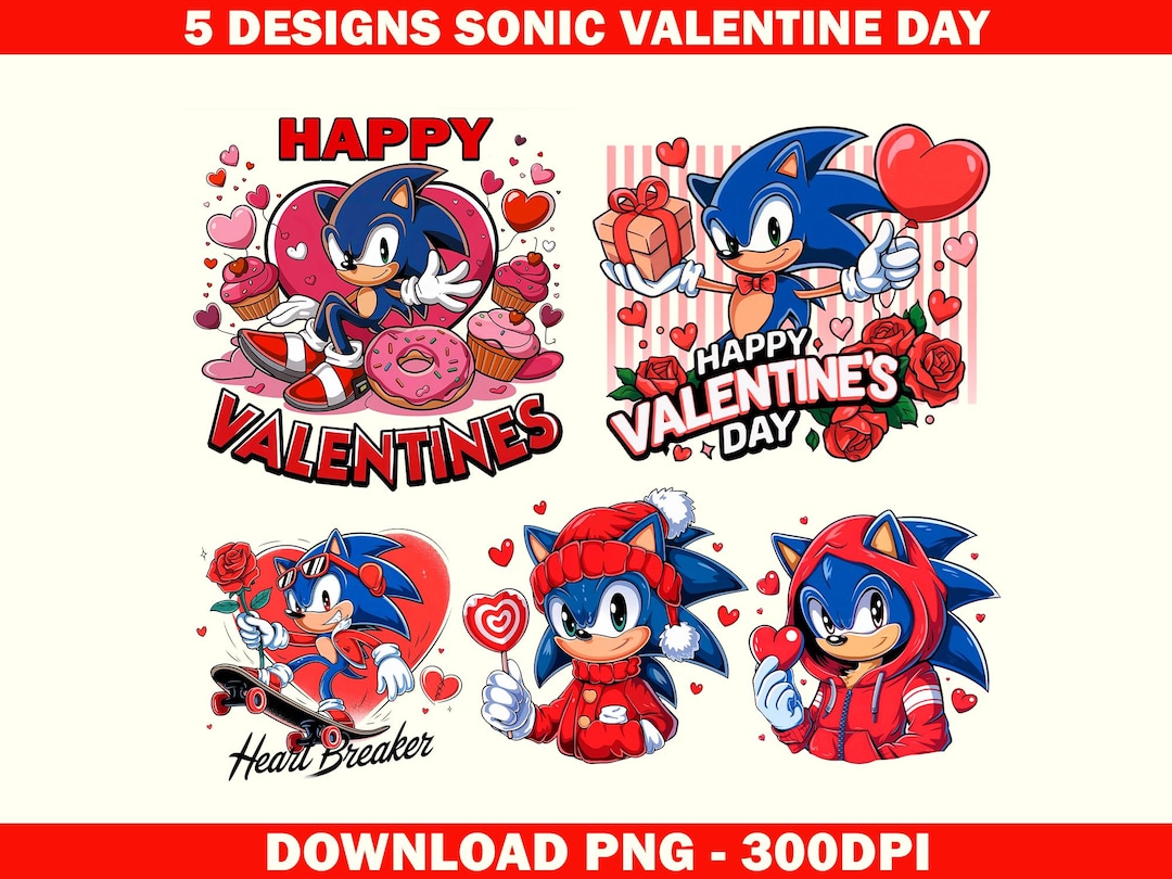 Valentine Sonic Png, Valentine Day PNG, Sonic Png, Valentine ...