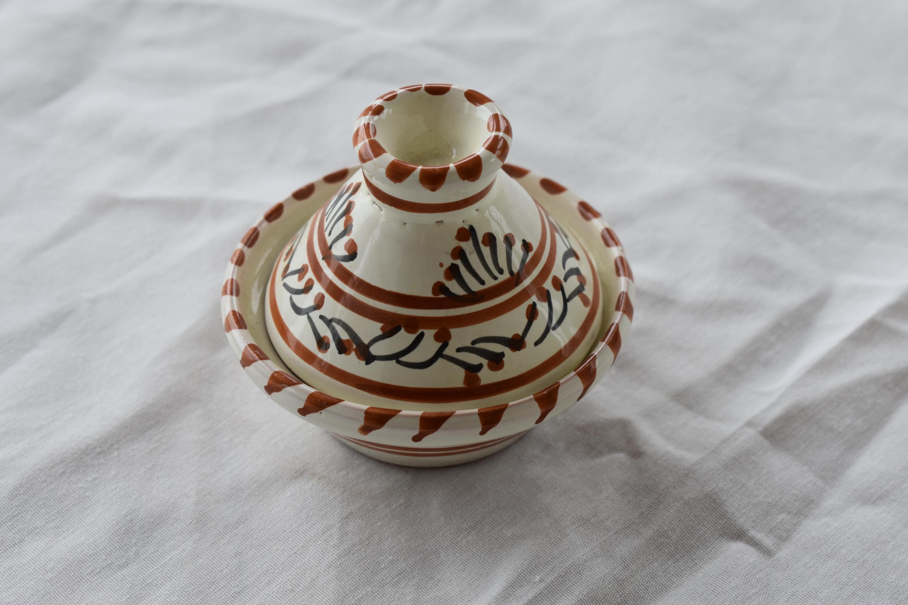 Mini Tajine Décoratif En Terre Cuite Peinte – Bleu – Hauteur 8 Cm – Terrasse