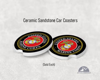Military - MARINE CORPS - Ceramic Car Coaster