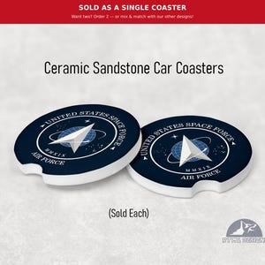 Military - SPACE FORCE - Ceramic Car Coaster (Single Pack)