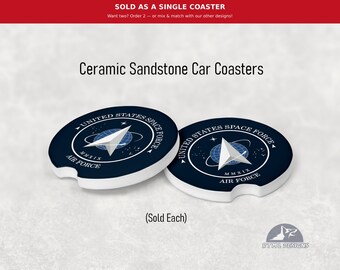 Military - SPACE FORCE - Ceramic Car Coaster (Single Pack)
