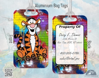 Tigger (Graffiti Style) - Metal Luggage Tags