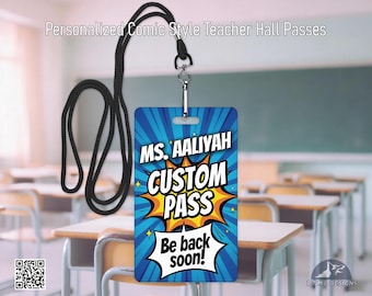Personalized CUSTOM Pass | Aluminum Teacher Classroom Pass | Durable Wipeable Metal Pass