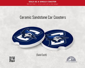 Creighton #1 - Ceramic Car Coaster | Officially Licensed Collegiate Product | Creighton University (Single Pack)