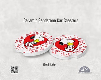 Snoopy Love - Ceramic Car Coaster (Single Pack)