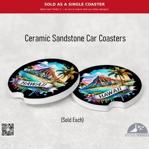 States: Hawaii - Ceramic Car Coaster (Single Pack)