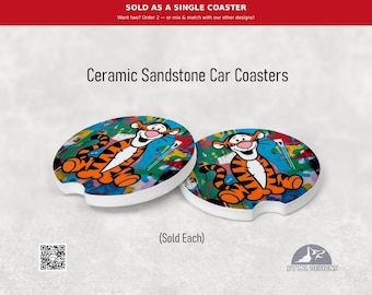 Tigger Graffiti - Ceramic Car Coaster (Single Pack)