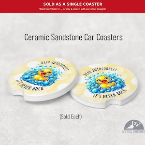 Duck Autocorrect - Ceramic Car Coaster (Single Pack)