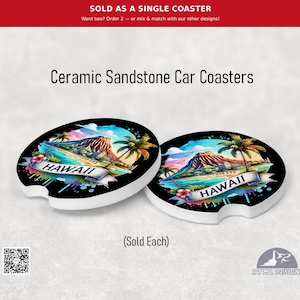 States: Hawaii - Ceramic Car Coaster (Single Pack)