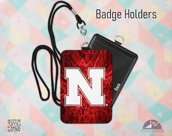 Nebraska Huskers | Personalized Badge Holder  | Officially Licensed Collegiate Product | University of Nebraska