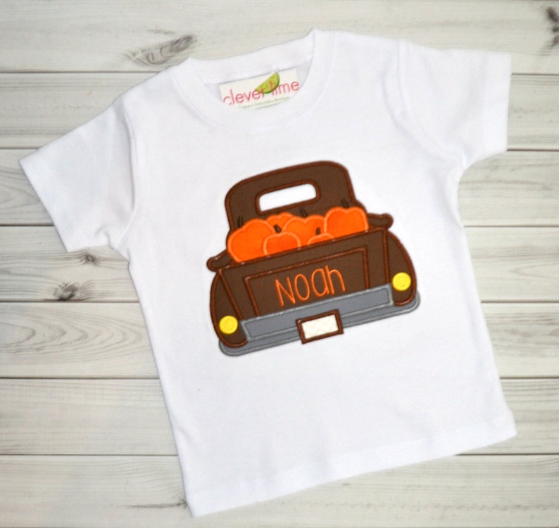 Boys Fall personalized Pumpkin Truck Shirt Boys custom pumpkin shirt