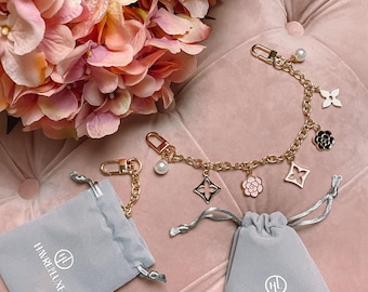 Camélia Pearl Mixed Handbag Charm Luxury Handbag Purse Charm Gold Chain for Purses / Bags / Designer Purse Accessories / Women Bag Charm