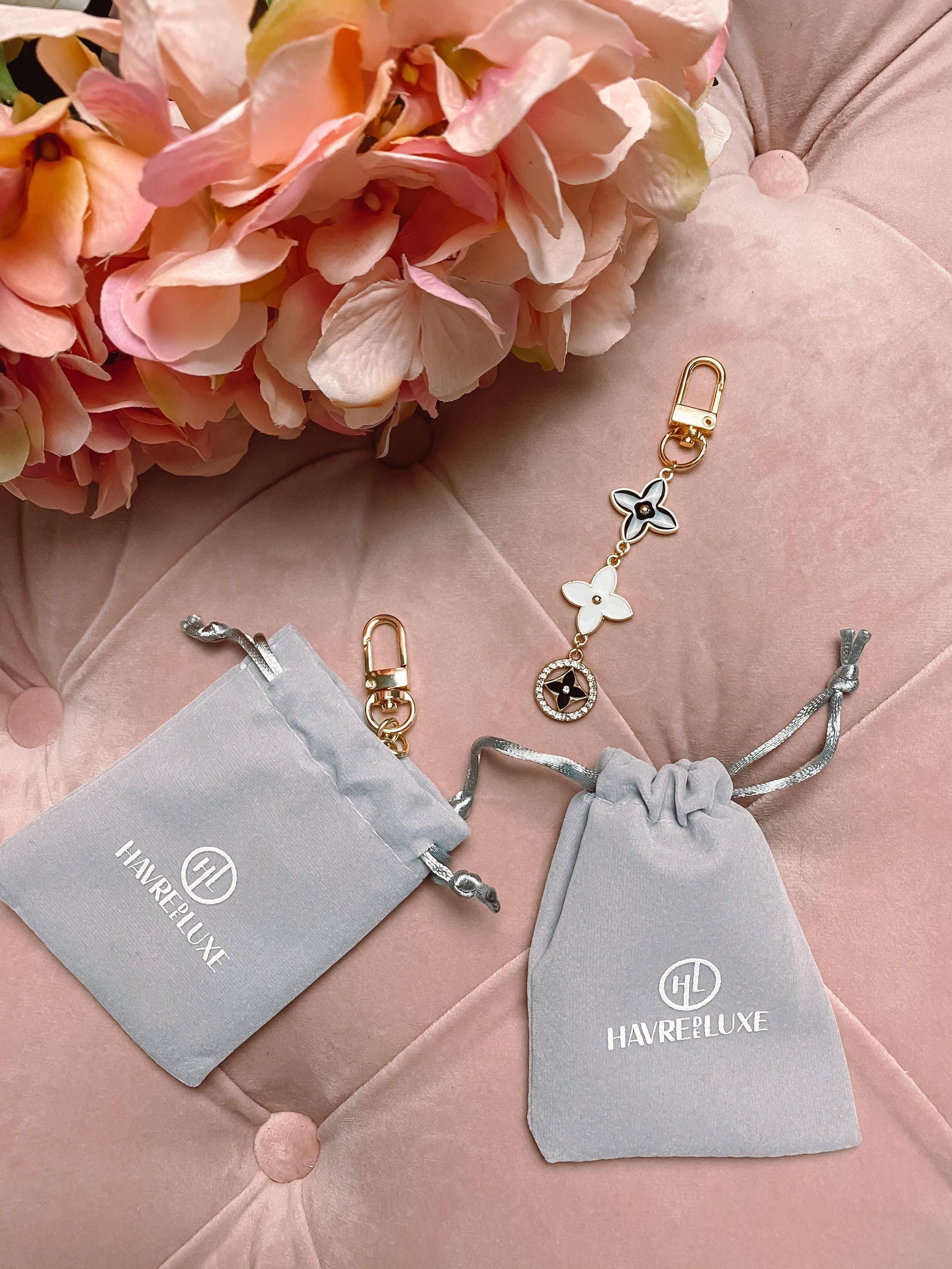 Fleur Handbag Keychain Charm Luxury Handbag Purse Charm Gold Chain for Purses / Bags / Designer Purse Accessories / Women Bag Charm