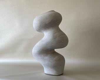 Handmade Abstract Stoneware Vase | Modern Minimalist Decor