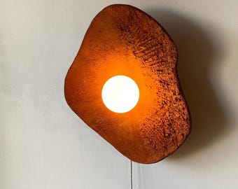 Handmade Terracotta Wall Sconce, Organic Stoneware Lighting