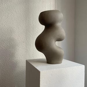 Handbuilt Ceramic Vase, Abstract Modern Vessel, Nordic Home Decor, Minimalist Interior, Housewarming Gift, Handmade Decorative Art