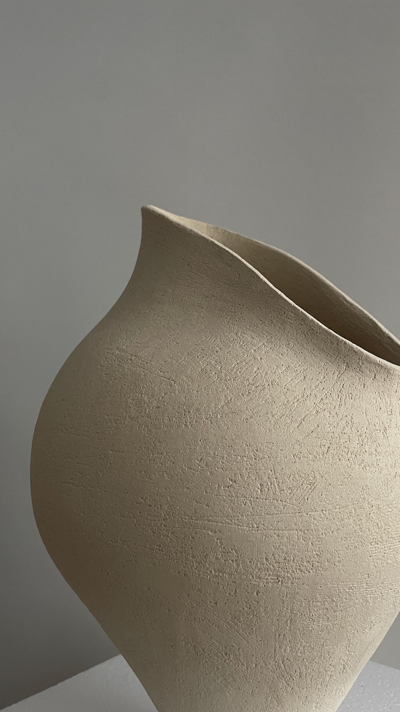 Beige Ceramic Vase Handmade Organic Sculpture Etsy