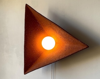 Terracotta Ceramic Wall Lamp – Handmade Wall Sconce, Textured Clay Lighting, Warm Natural Finish