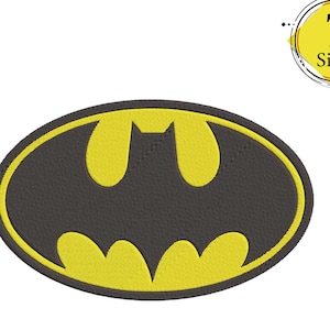 Disegno per ricamo del logo di un supereroe, 7 misure (download immediato)