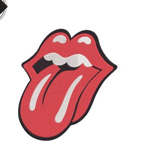 Rolling Stones Lips Tongue Embroidery Design: Rock and Roll Embroidery (Digital Download)
