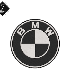 Diseño de bordado a máquina de BMW, logotipo, insignia, archivo de bordado en 7 tamaños, descarga instantánea
