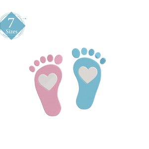Baby Feet Embroidery Design, Newborn Embroidery, Machine Embroidery File, Baby Footprint, Cute Baby, Baby Boy, Baby Girl, Birth Announcement