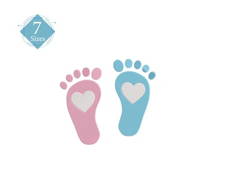 Baby Feet Embroidery Design: Newborn Footprint (Instant Download)